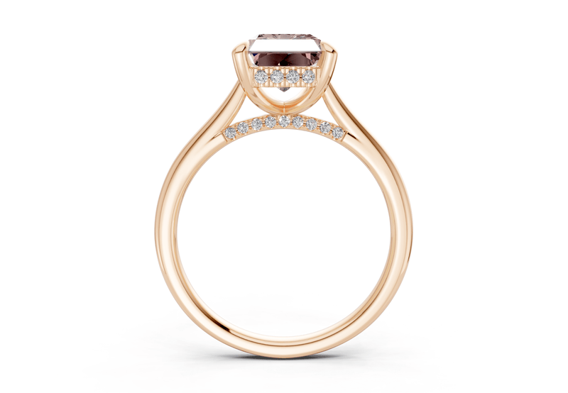 Piper Pink Diamond Solitaire Radiant Cut 2.2mm Engagement Ring - Ring Premier