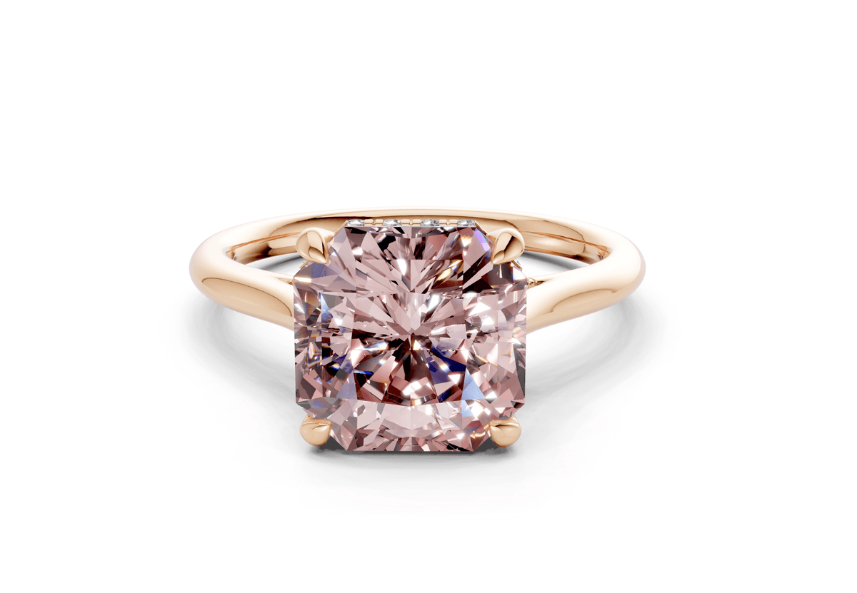 Piper Pink Diamond Solitaire Radiant Squareuare Cut 1.8mm Engagement Ring