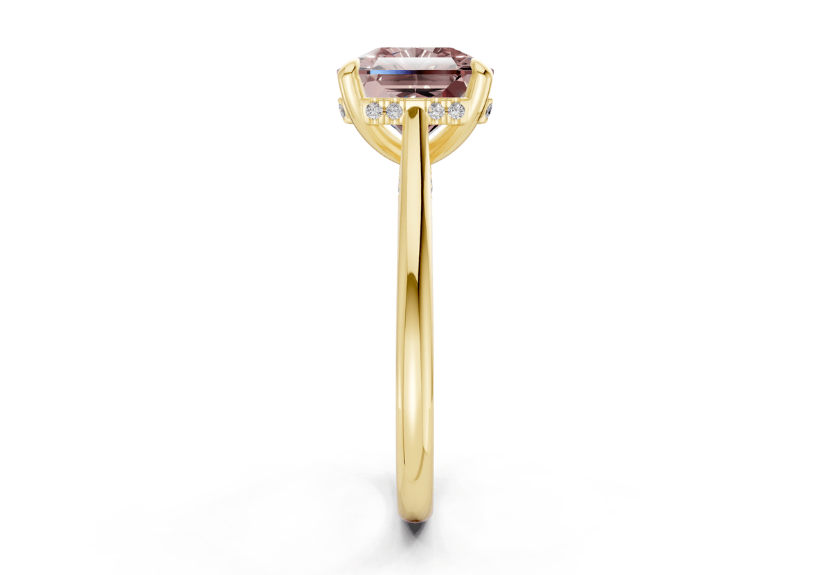 Piper Pink Diamond Solitaire Radiant Squareuare Cut 1.8mm Engagement Ring