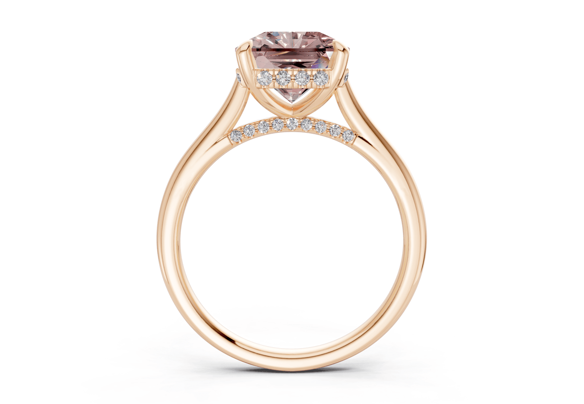 Piper Pink Diamond Solitaire Radiant Squareuare Cut 1.8mm Engagement Ring