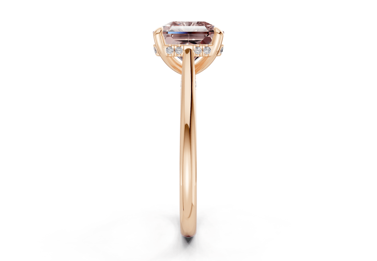 Piper Pink Diamond Solitaire Radiant Squareuare Cut 2.3mm Engagement Ring