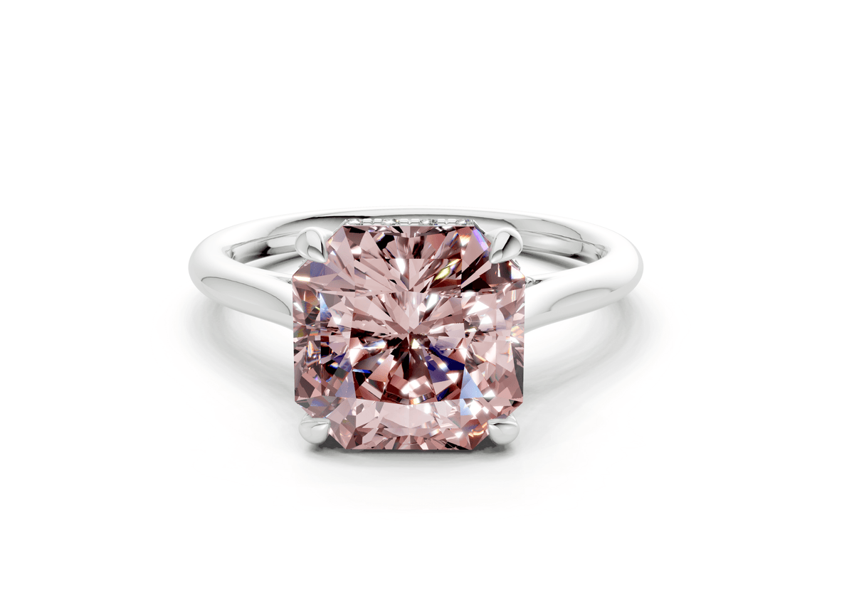 Piper Pink Diamond Solitaire Radiant Squareuare Cut 2.3mm Engagement Ring