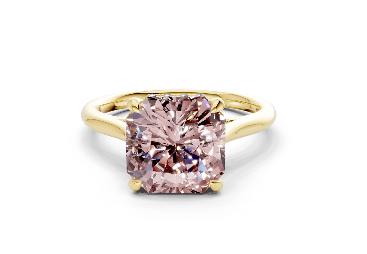 Piper Pink Diamond Solitaire Radiant Squareuare Cut 2.3mm Engagement Ring