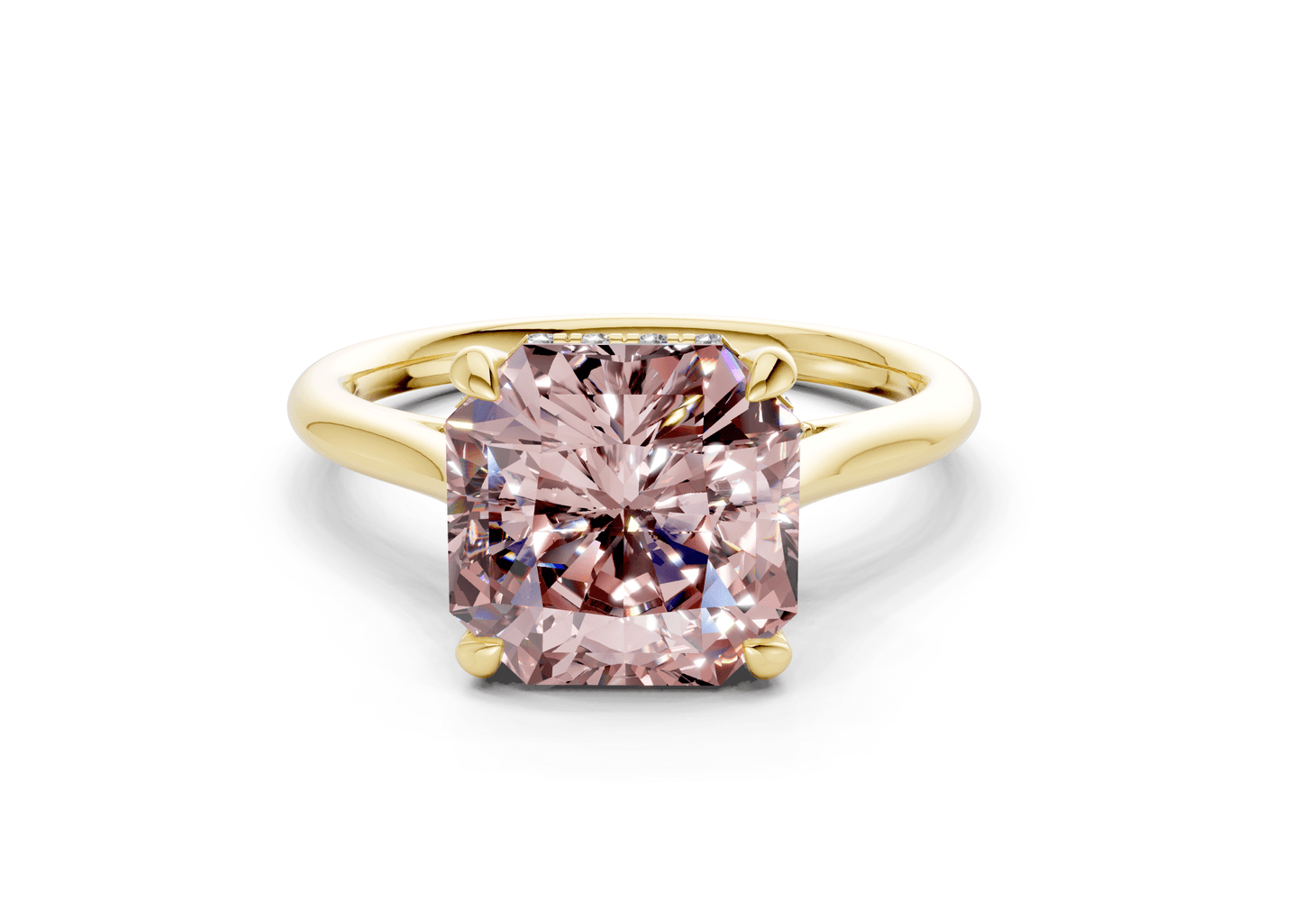 Piper Pink Diamond Solitaire Radiant Squareuare Cut 2.3mm Engagement Ring - Ring Premier