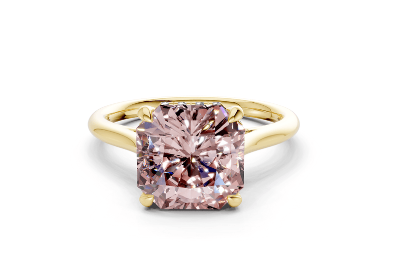 Piper Pink Diamond Solitaire Radiant Squareuare Cut 2.3mm Engagement Ring