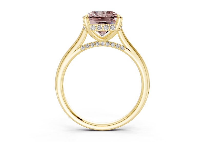 Piper Pink Diamond Solitaire Radiant Squareuare Cut 2.3mm Engagement Ring
