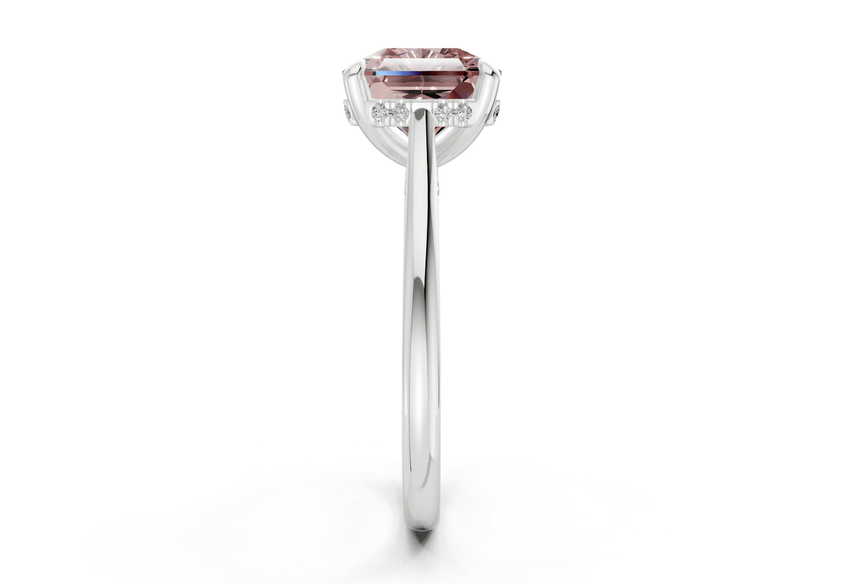 Piper Pink Diamond Solitaire Radiant Squareuare Cut 2.3mm Engagement Ring