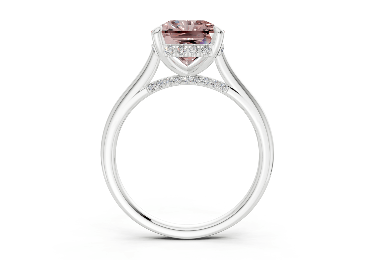 Piper Pink Diamond Solitaire Radiant Squareuare Cut 2.3mm Engagement Ring