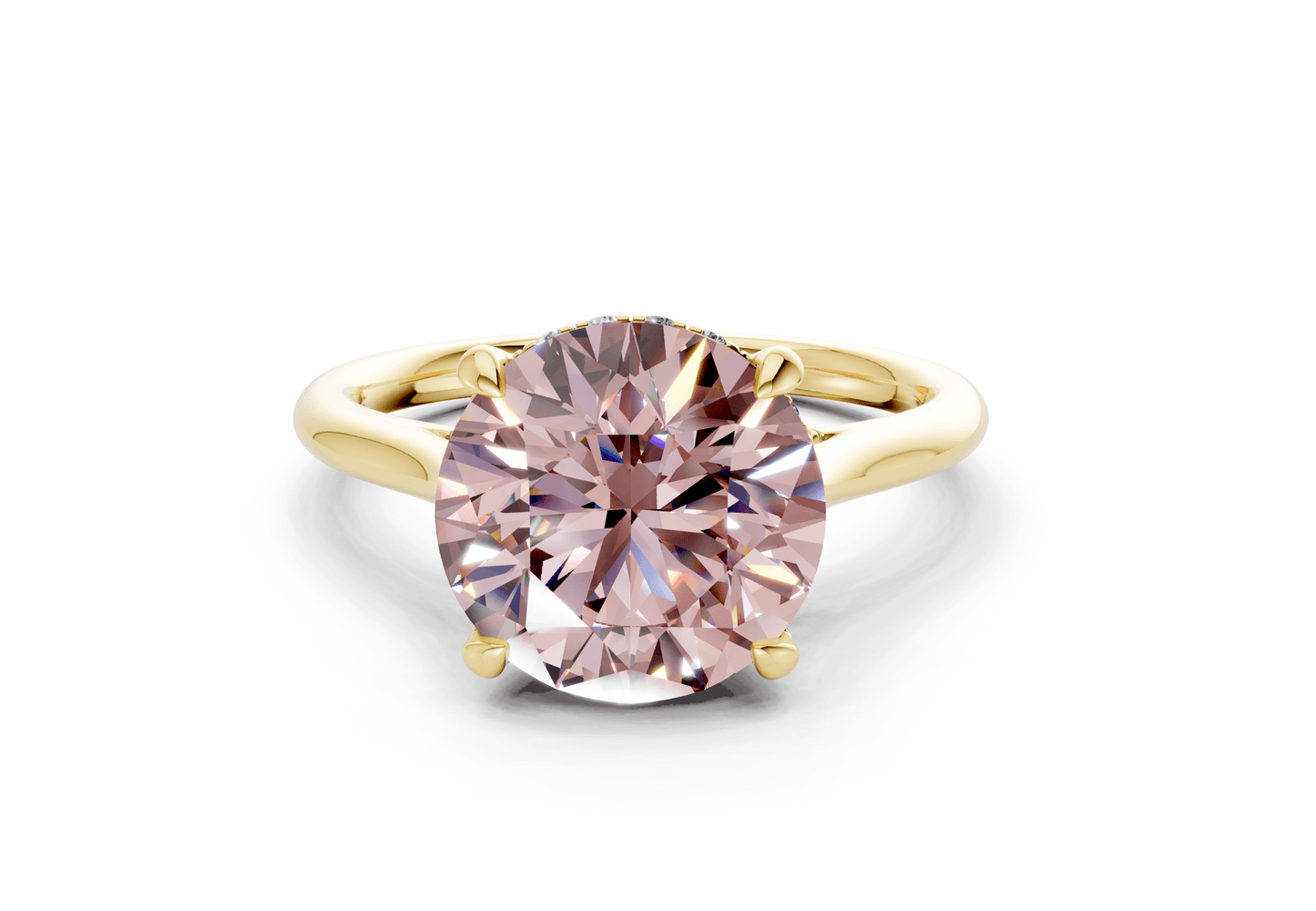 Piper Pink Diamond Solitaire Round Cut 1.8mm Engagement Ring - Ring Premier