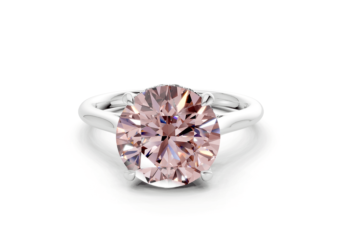 Piper Pink Diamond Solitaire Round Cut 1.8mm Engagement Ring