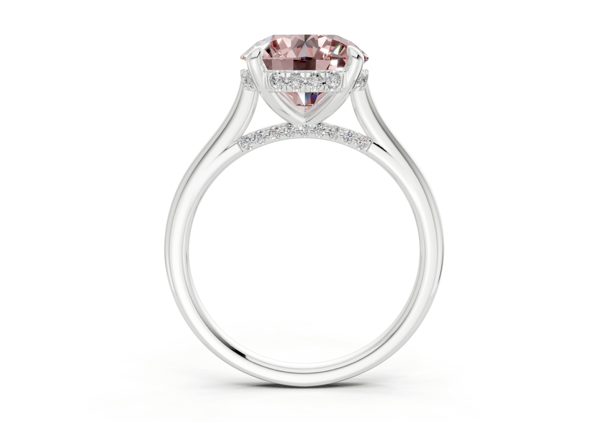Piper Pink Diamond Solitaire Round Cut 2.3mm Engagement Ring