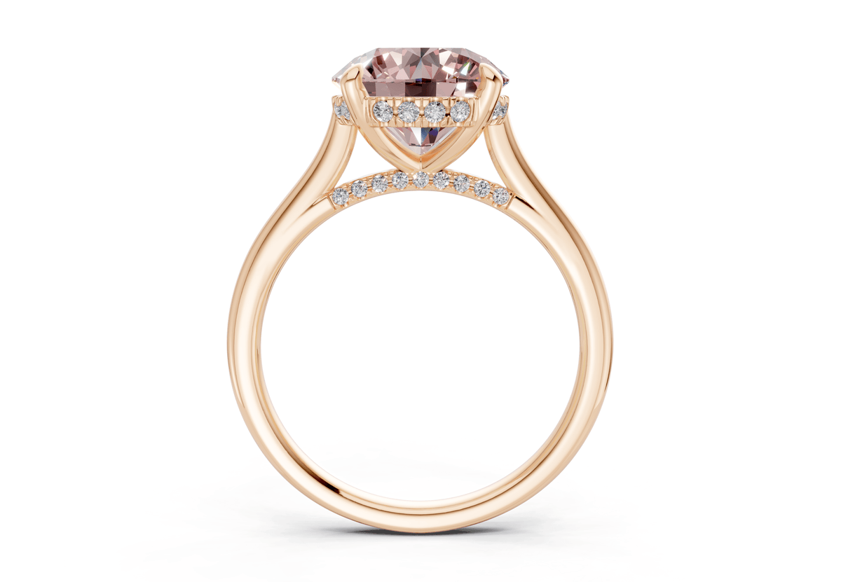 Piper Pink Diamond Solitaire Round Cut 2.3mm Engagement Ring