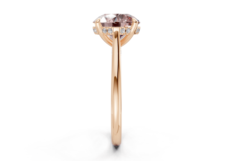 Piper Pink Diamond Solitaire Round Cut 2.3mm Engagement Ring - Ring Premier