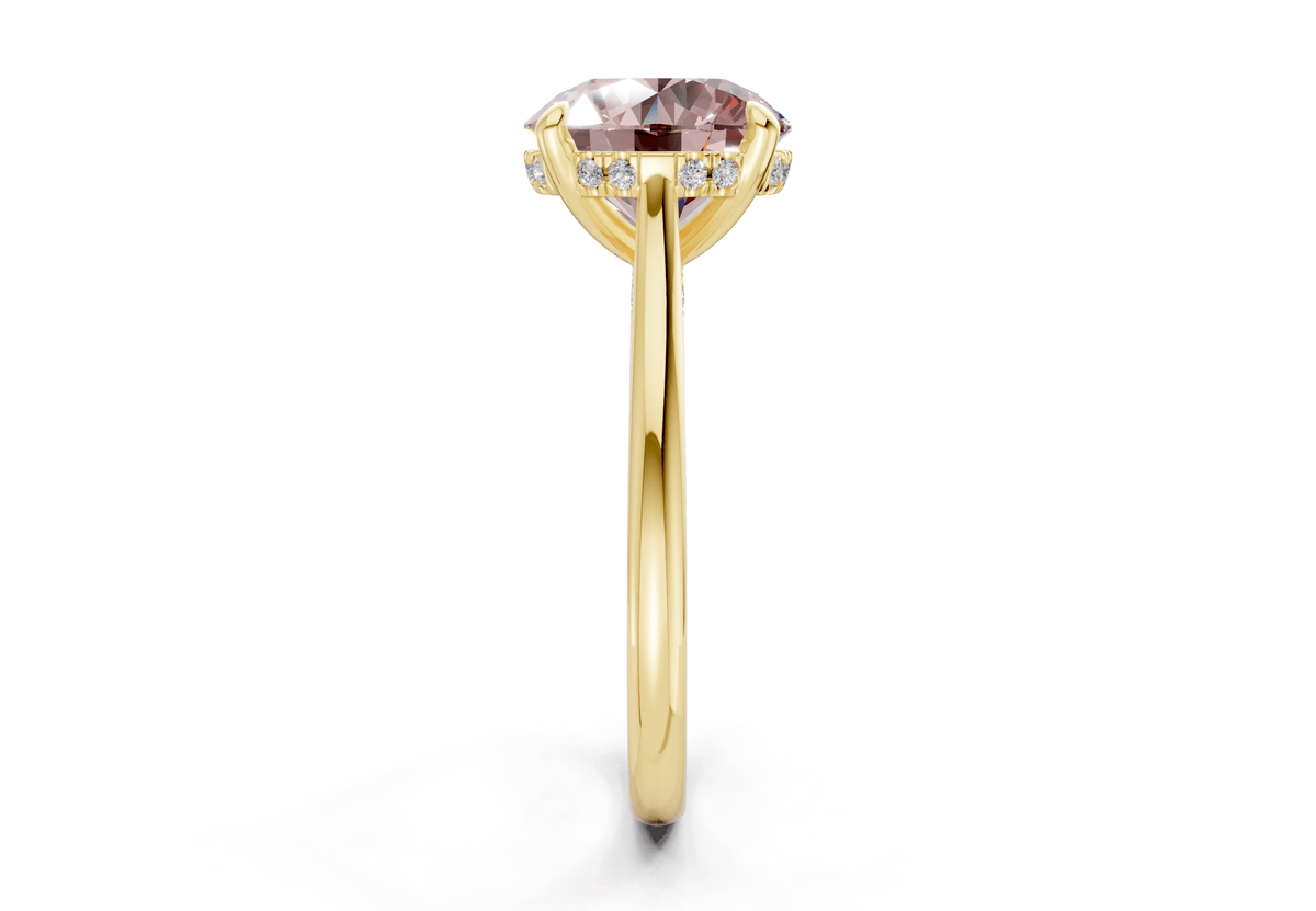 Piper Pink Diamond Solitaire Round Cut 2.3mm Engagement Ring