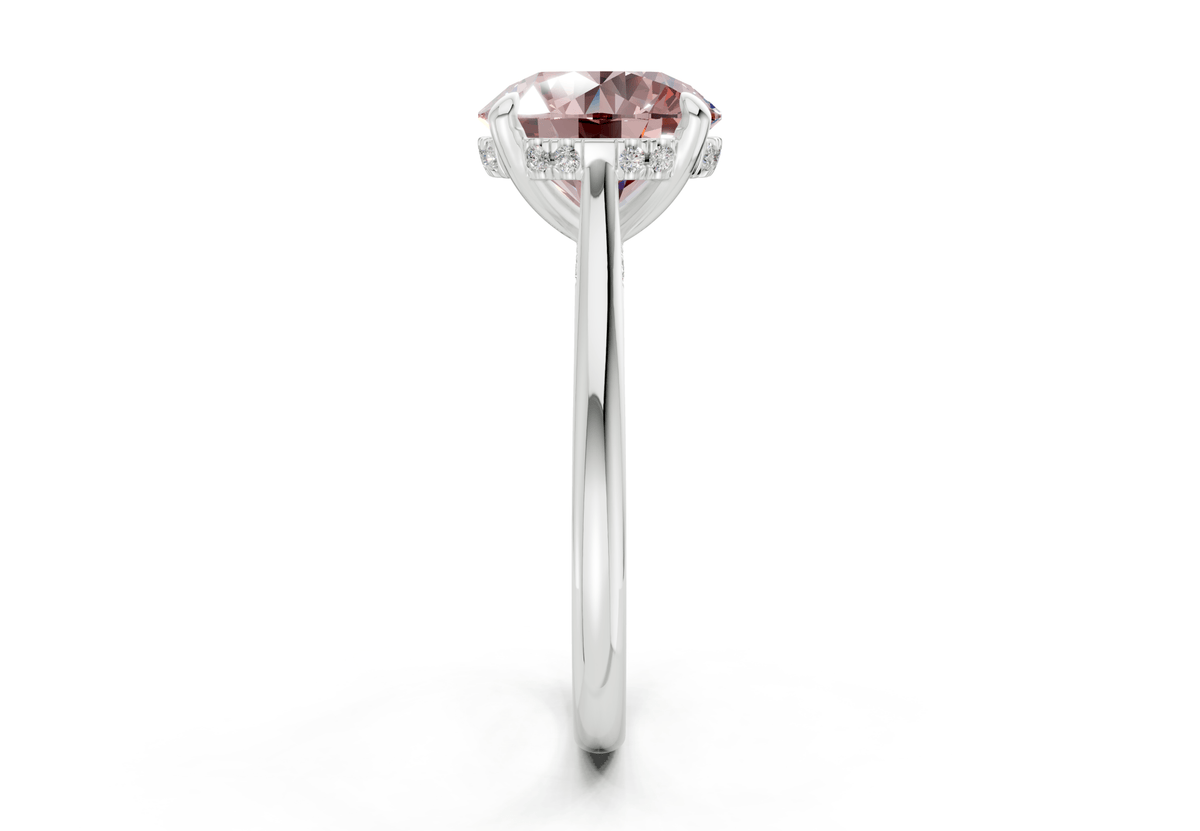 Piper Pink Diamond Solitaire Round Cut 2mm Engagement Ring