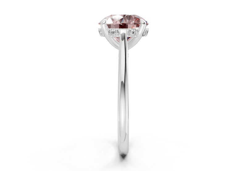 Piper Pink Diamond Solitaire Round Cut 2mm Engagement Ring - Ring Premier