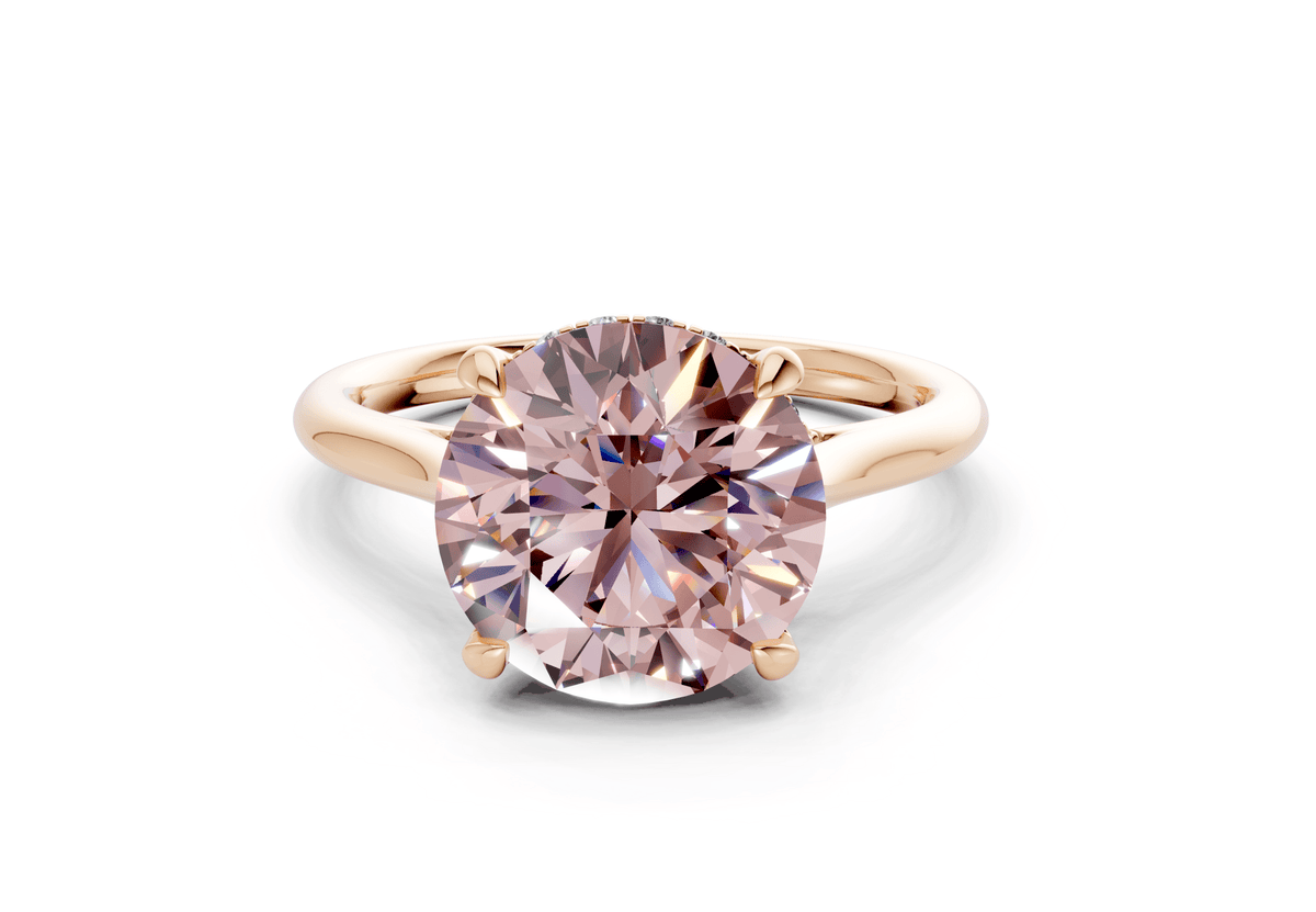 Piper Pink Diamond Solitaire Round Cut 2mm Engagement Ring