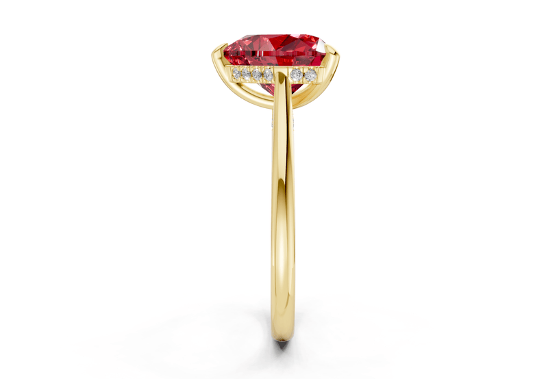 Piper Ruby Gemstone Solitaire Heart Cut 2.3mm Engagement Ring - Ring Premier
