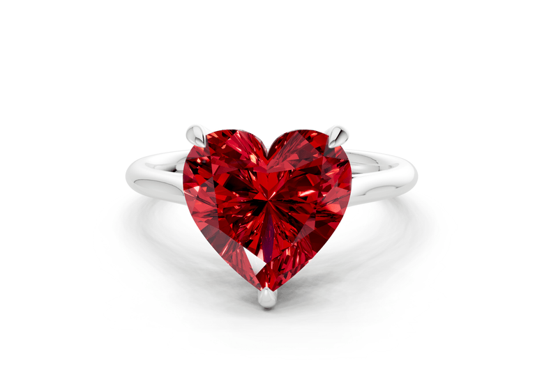 Piper Ruby Gemstone Solitaire Heart Cut 2.3mm Engagement Ring - Ring Premier