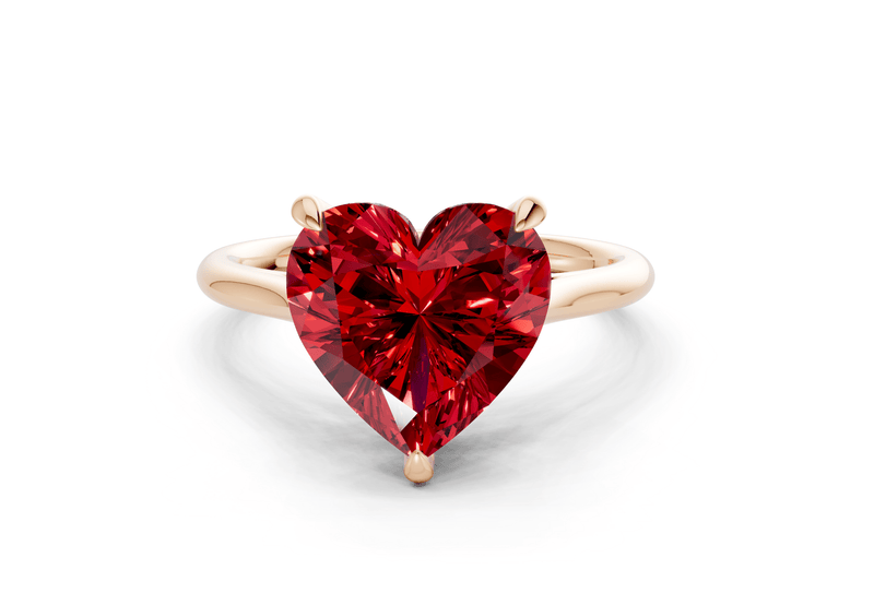 Piper Ruby Gemstone Solitaire Heart Cut 2.3mm Engagement Ring - Ring Premier