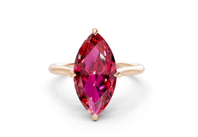 Piper Ruby Gemstone Solitaire Marquise Cut 1.8mm Engagement Ring - Ring Premier