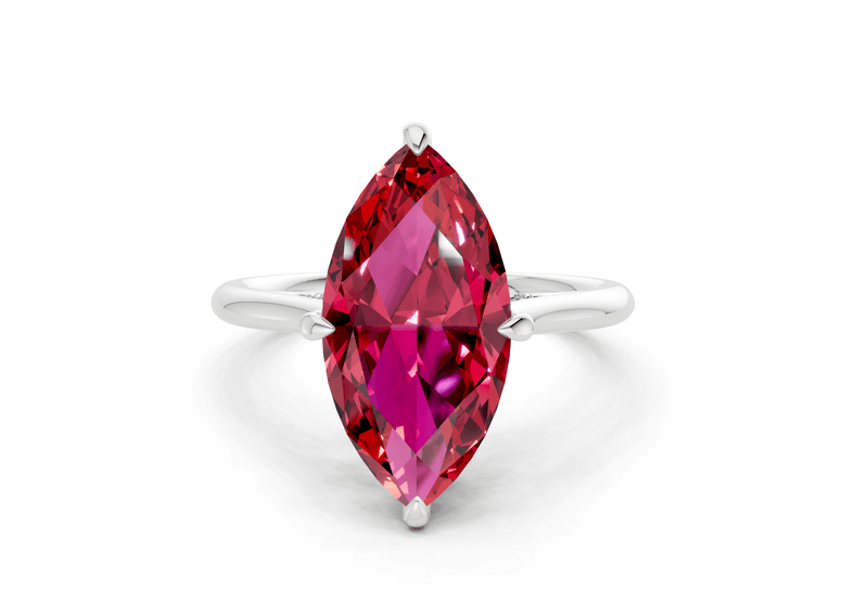 Piper Ruby Gemstone Solitaire Marquise Cut 1.8mm Engagement Ring - Ring Premier