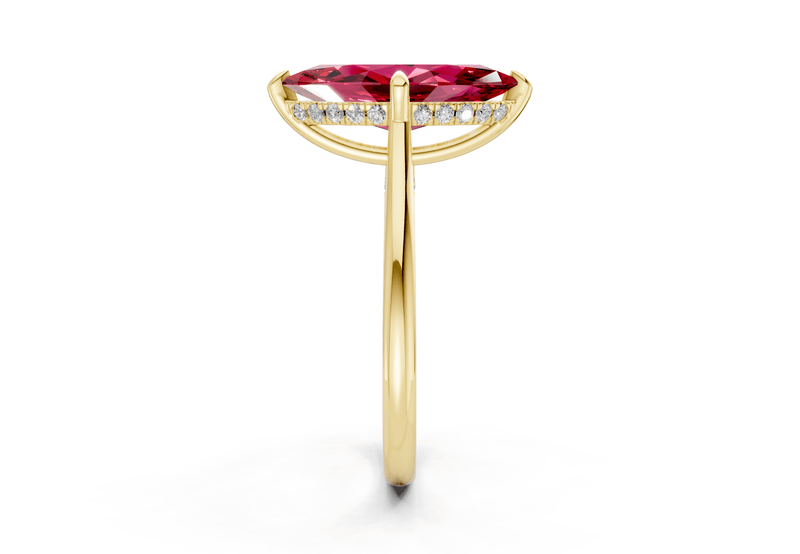 Piper Ruby Gemstone Solitaire Marquise Cut 1.8mm Engagement Ring - Ring Premier