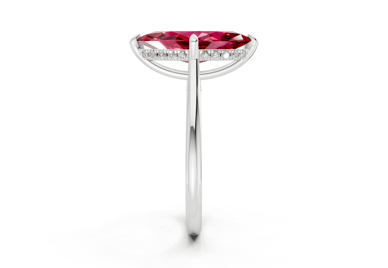 Piper Ruby Gemstone Solitaire Marquise Cut 1.8mm Engagement Ring - Ring Premier