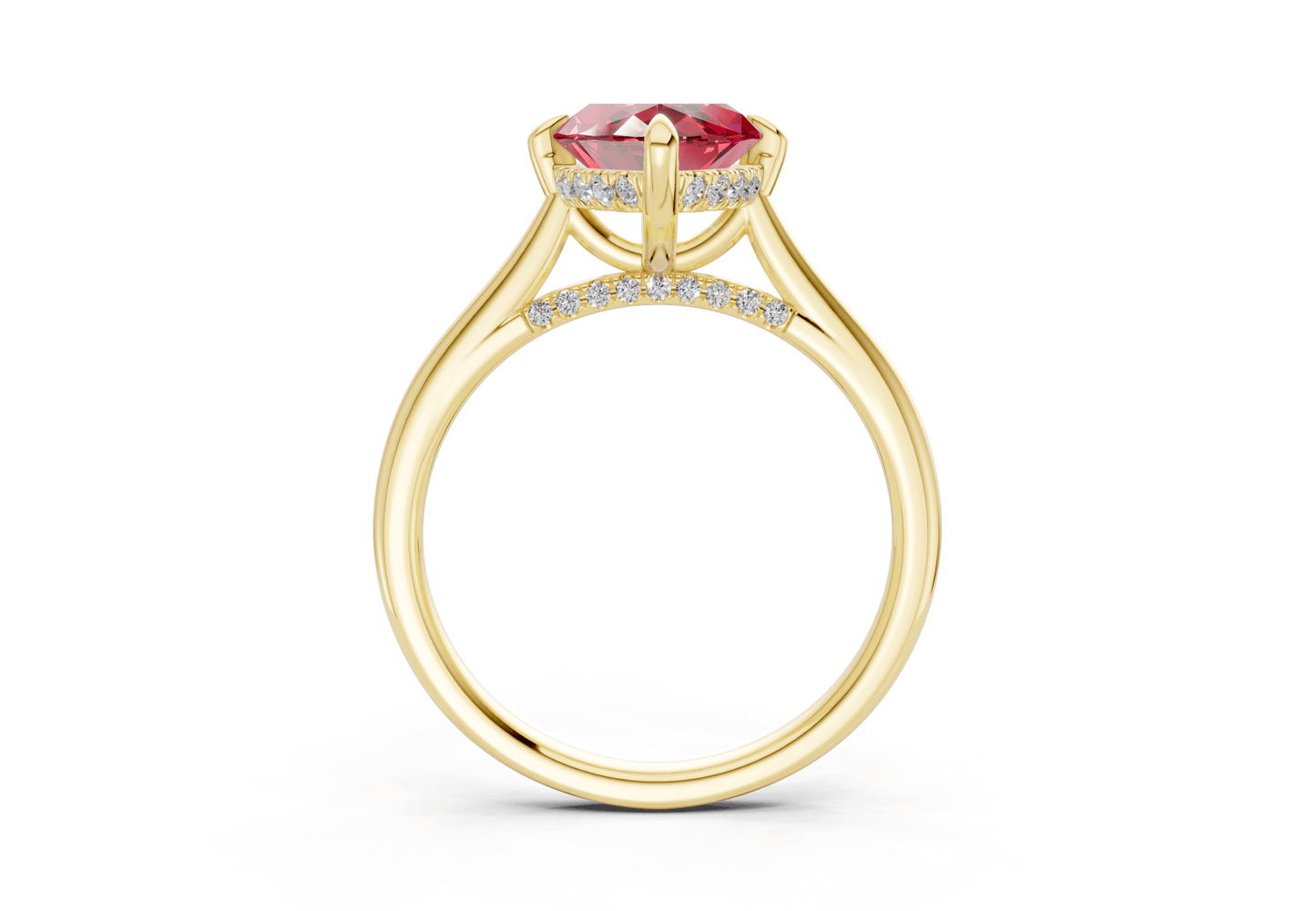 Piper Ruby Gemstone Solitaire Marquise Cut 2.2mm Engagement Ring - Ring Premier