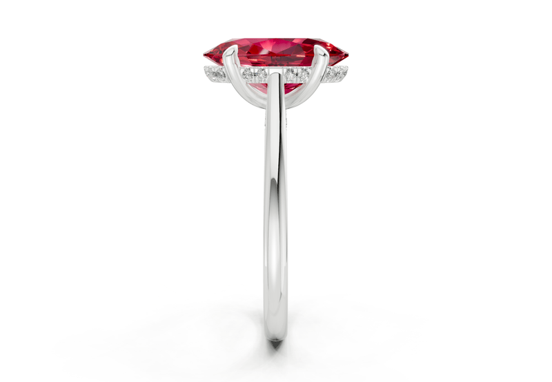 Piper Ruby Gemstone Solitaire Oval Cut 1.8mm Engagement Ring - Ring Premier