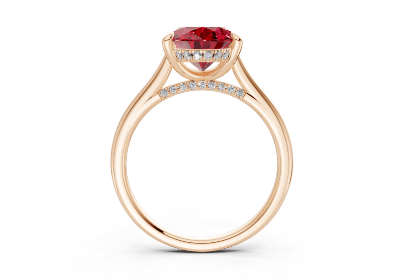 Piper Ruby Gemstone Solitaire Oval Cut 2.3mm Engagement Ring - Ring Premier
