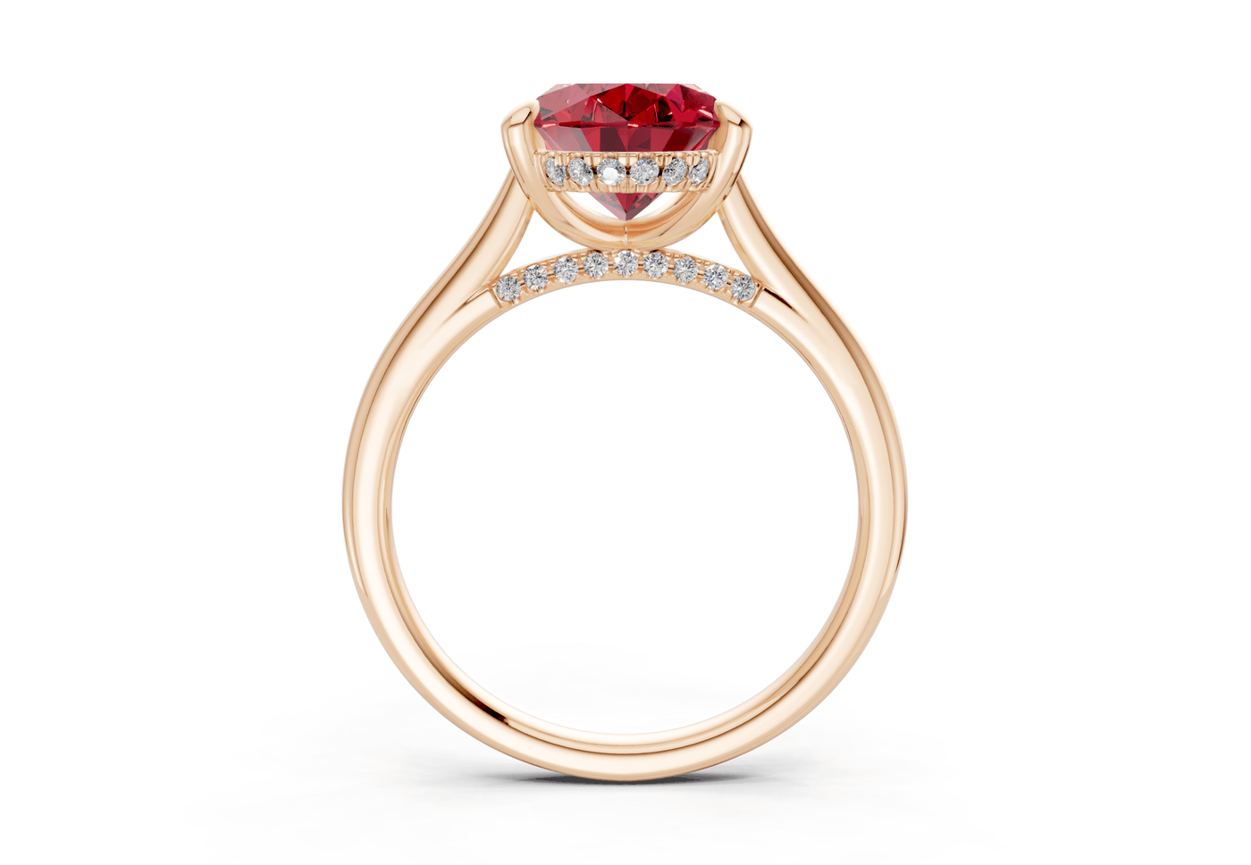 Piper Ruby Gemstone Solitaire Oval Cut 2mm Engagement Ring