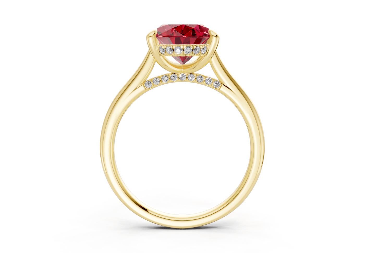 Piper Ruby Gemstone Solitaire Oval Cut 2mm Engagement Ring