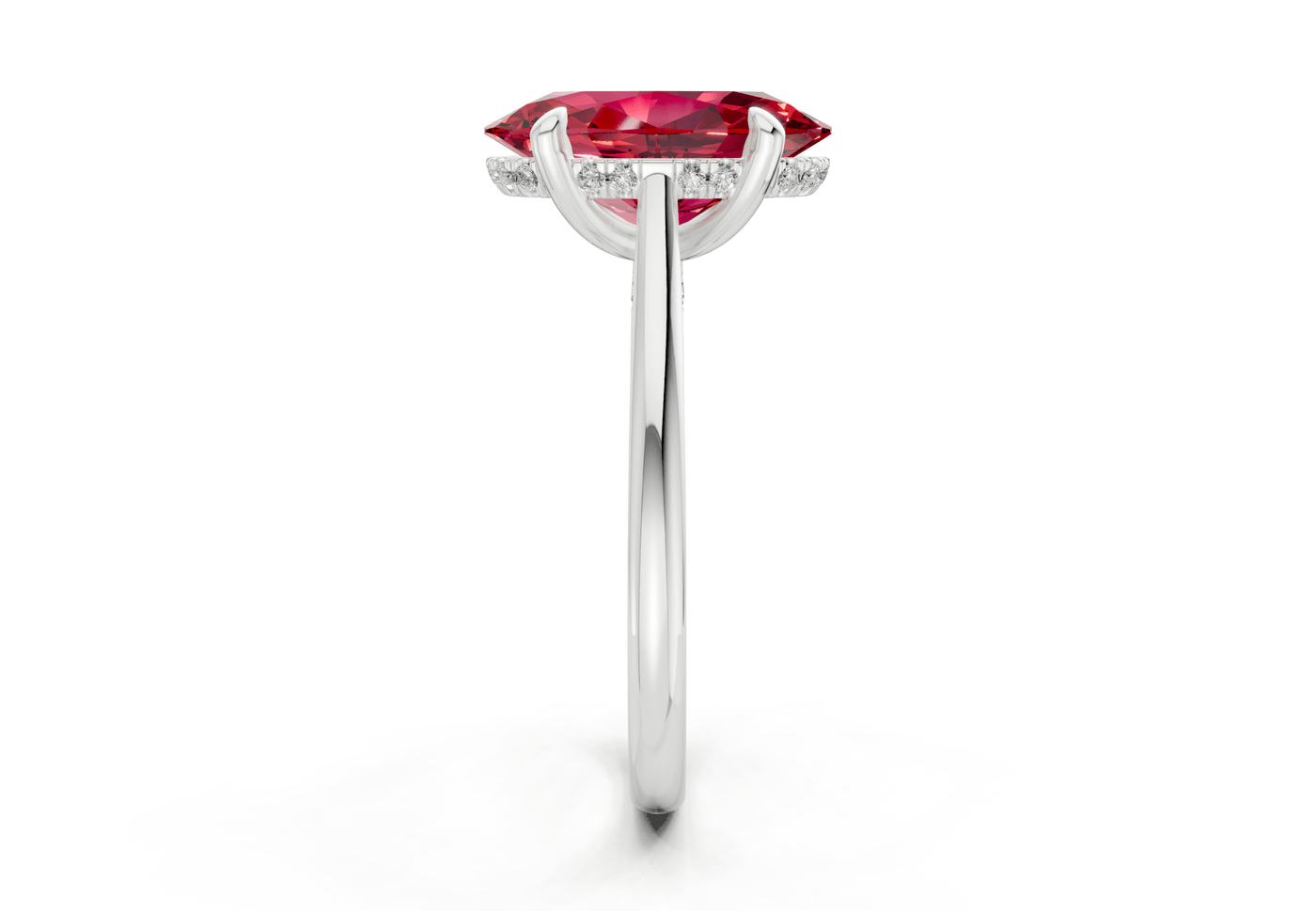Piper Ruby Gemstone Solitaire Oval Cut 2mm Engagement Ring