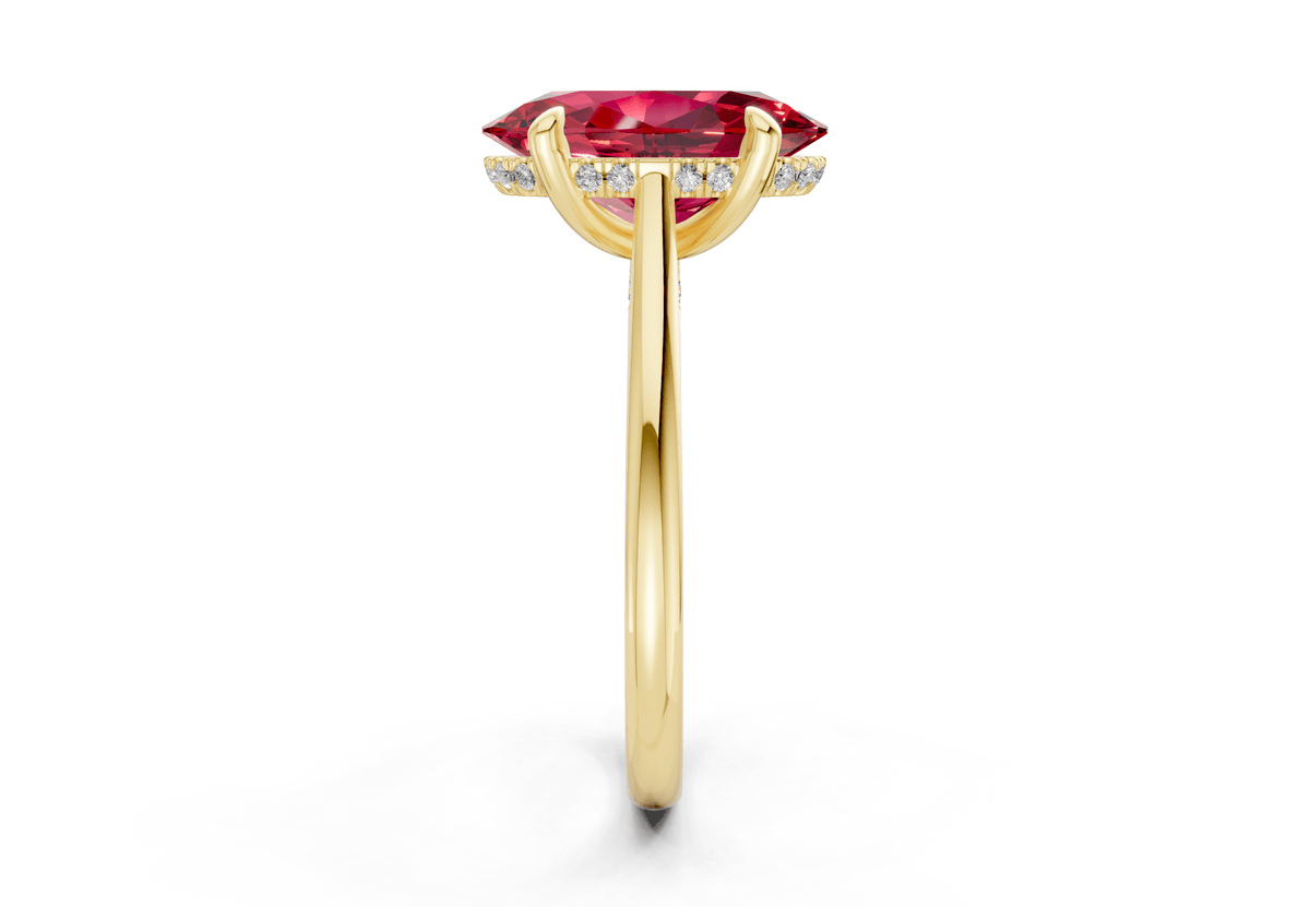 Piper Ruby Gemstone Solitaire Oval Cut 2mm Engagement Ring