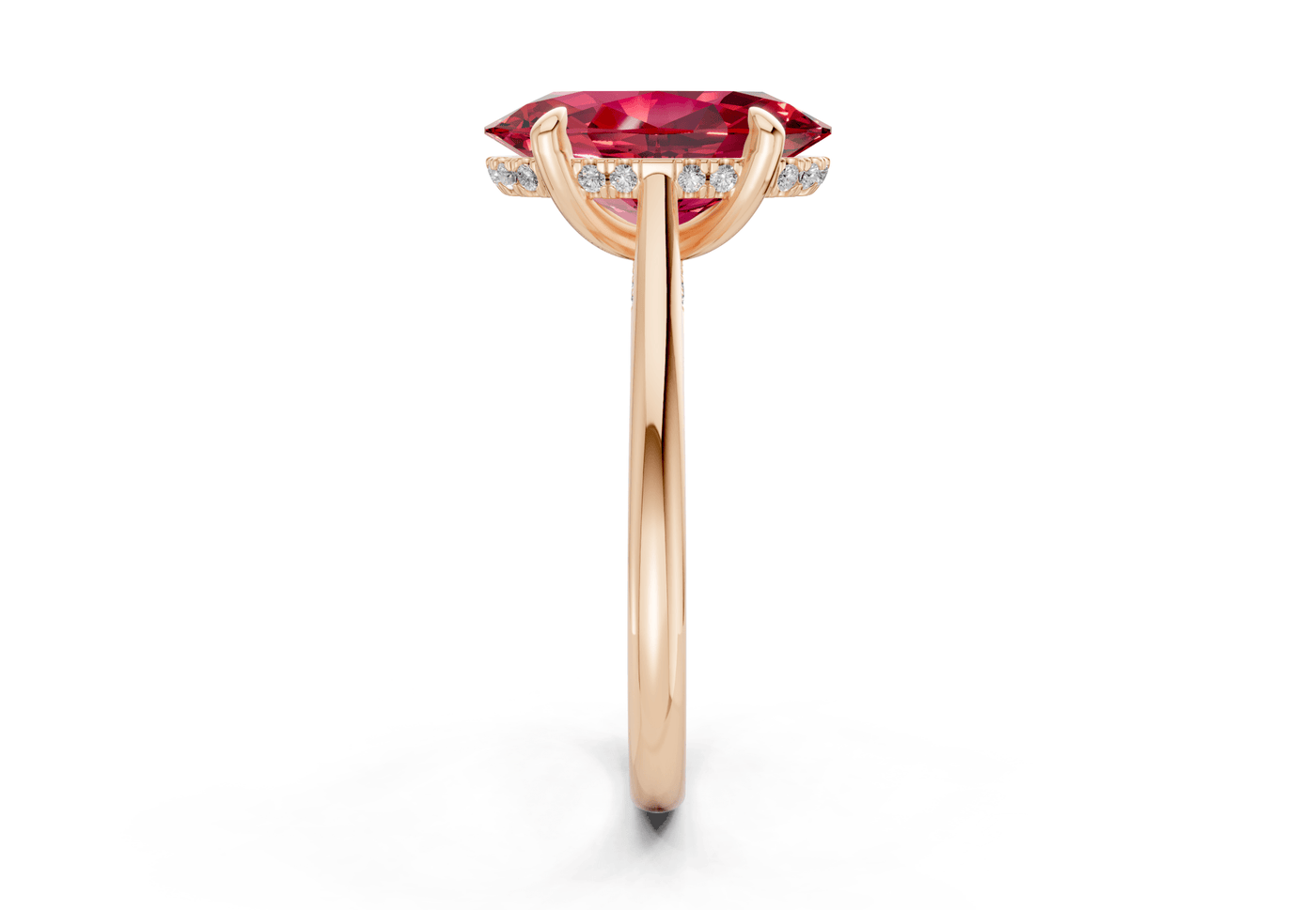 Piper Ruby Gemstone Solitaire Oval Cut 2mm Engagement Ring