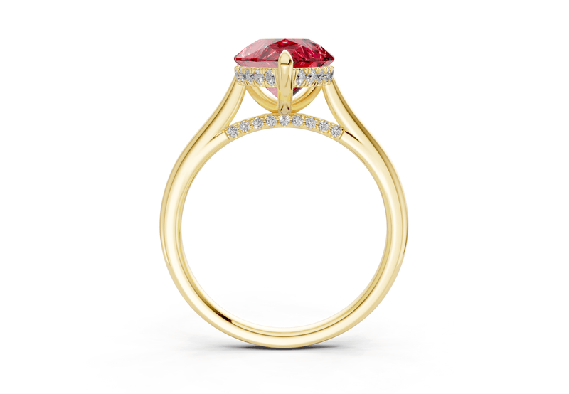 Piper Ruby Gemstone Solitaire Pear Cut 2.3mm Engagement Ring