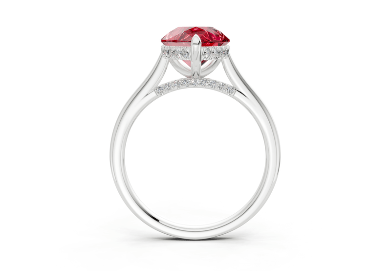 Piper Ruby Gemstone Solitaire Pear Cut 2.3mm Engagement Ring - Ring Premier