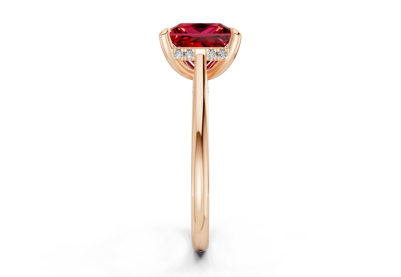 Piper Ruby Gemstone Solitaire Princess Cut 1.8mm Engagement Ring - Ring Premier