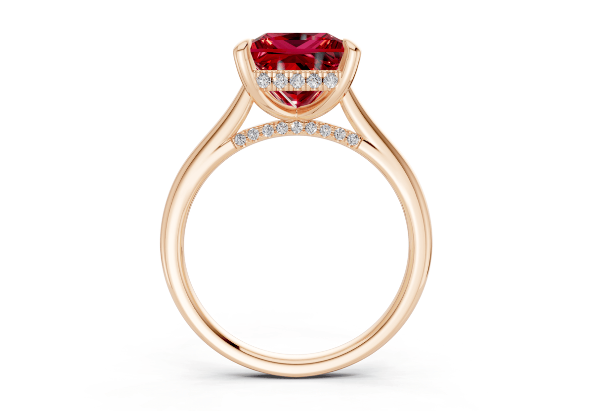 Piper Ruby Gemstone Solitaire Princess Cut 1.8mm Engagement Ring