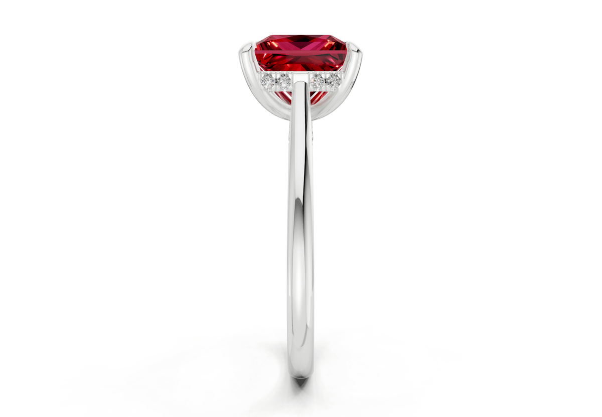 Piper Ruby Gemstone Solitaire Princess Cut 2.3mm Engagement Ring