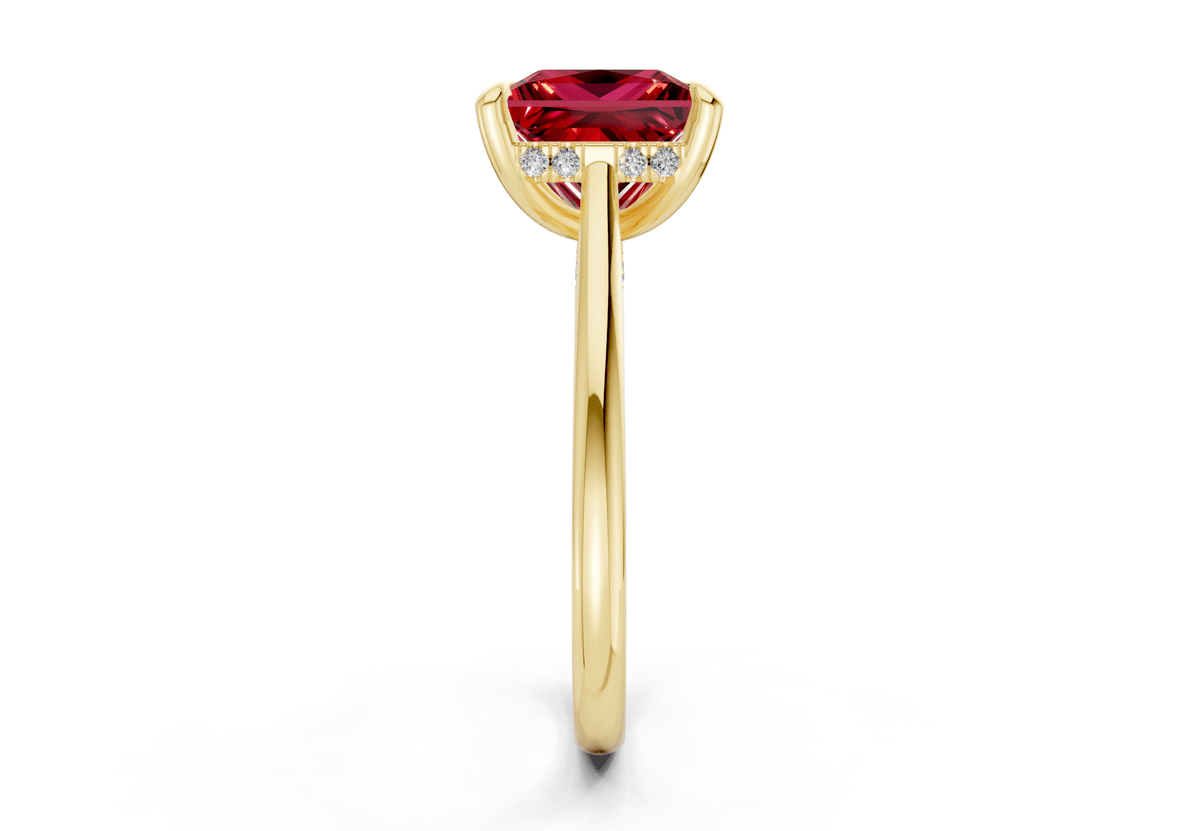 Piper Ruby Gemstone Solitaire Princess Cut 2.3mm Engagement Ring