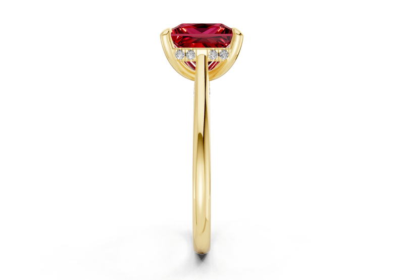 Piper Ruby Gemstone Solitaire Princess Cut 2.3mm Engagement Ring - Ring Premier