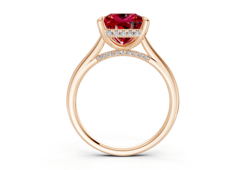 Piper Ruby Gemstone Solitaire Princess Cut 2mm Engagement Ring - Ring Premier
