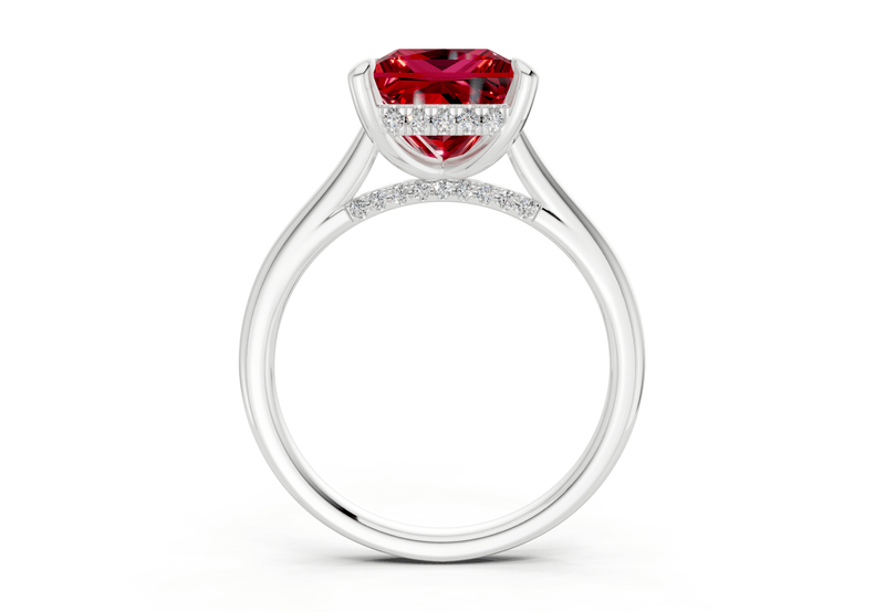 Piper Ruby Gemstone Solitaire Princess Cut 2mm Engagement Ring - Ring Premier