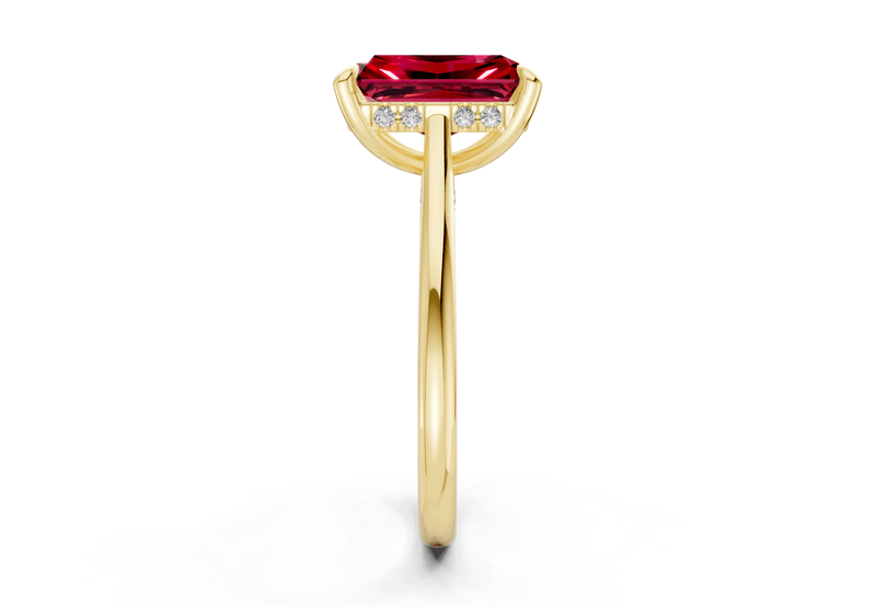 Piper Ruby Gemstone Solitaire Radiant Cut 1.8mm Engagement Ring - Ring Premier