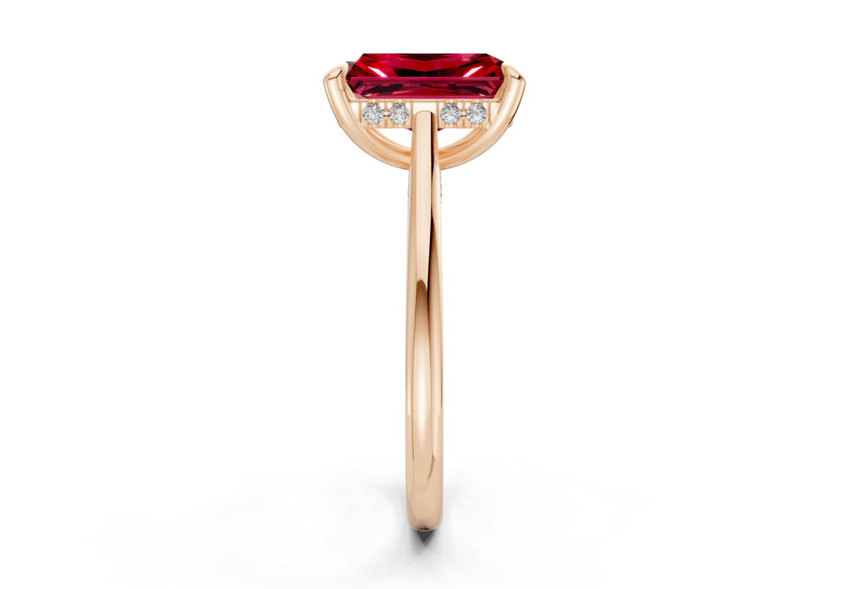 Piper Ruby Gemstone Solitaire Radiant Cut 2.2mm Engagement Ring