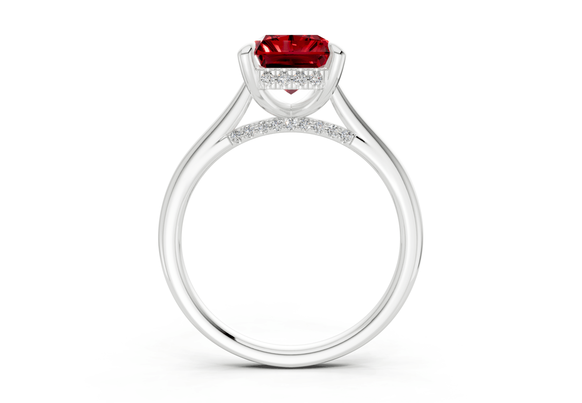 Piper Ruby Gemstone Solitaire Radiant Cut 2.2mm Engagement Ring