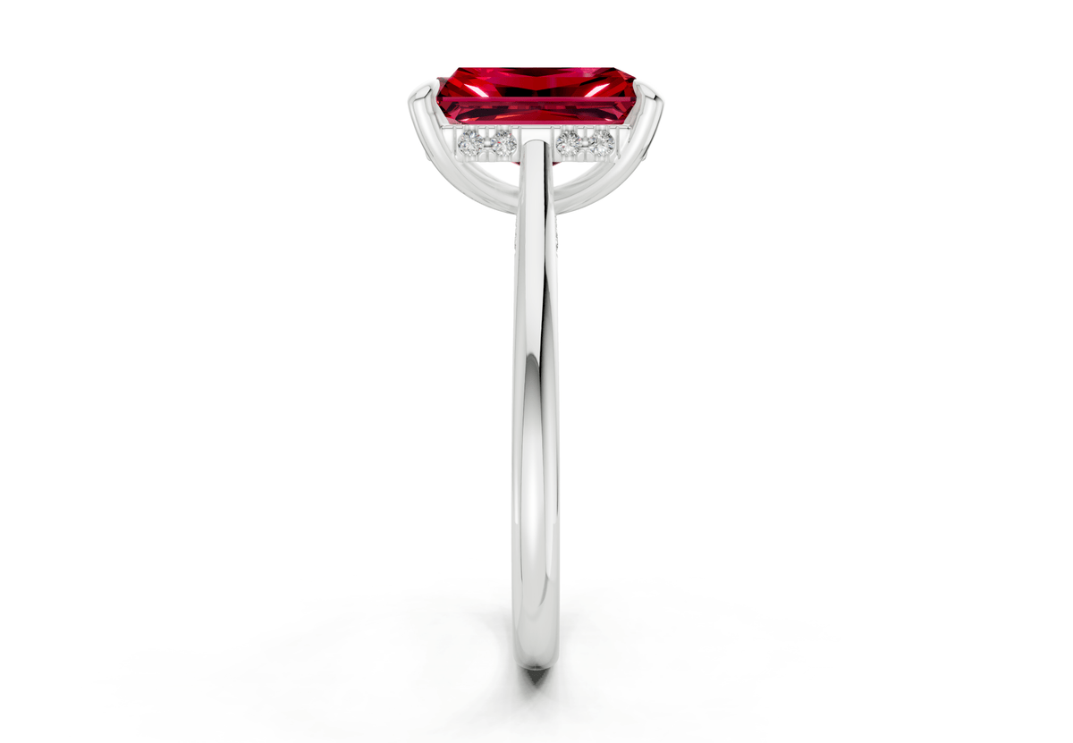 Piper Ruby Gemstone Solitaire Radiant Cut 2.2mm Engagement Ring