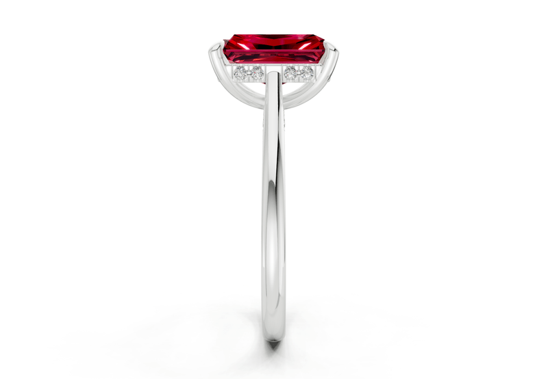Piper Ruby Gemstone Solitaire Radiant Cut 2.2mm Engagement Ring - Ring Premier